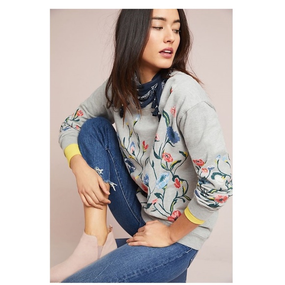 Anthropologie Sundry Embroidered Sweatshirt - Picture 4 of 8